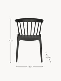 Stapelbare tuinstoel Bliss, Polypropyleen, Zwart, B 52 x D 53 cm