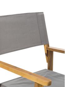 Klappbarer Regiestuhl Zoe mit Holzgestell, Gestell: Akazienholz, geölt, Grau, B 52 x T 58 cm