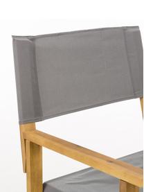 Sedia da regista pieghevole in legno Zoe, Struttura: legno di acacia oliato, Grigio, Larg. 52 x Prof. 58 cm