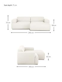 Sofa narożna Melva (3-osobowa), Tapicerka: poliester Dzięki tkaninie, Nogi: drewno sosnowe Nogi znajd, Beżowy, S 240 x G 144 cm