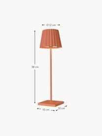 Lampada dimmerabile mobile da tavolo per esterni color arancione Trellia, Paralume: alluminio rivestito, Base della lampada: alluminio rivestito, Arancione, Ø 12 x Alt. 38 cm