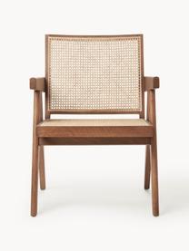 Loungesessel Sissi mit Wiener Geflecht, Gestell: Massives Eichenholz, Sitzfläche: Rattan Dieses Produkt wir, Dunkles Eichenholz, Hellbeige, B 58 x T 66 cm