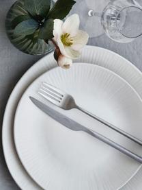 Ručně vyrobený dezertní talíř s jemným reliéfem Sandvig, 4 ks, Tlumeně bílá