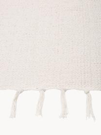 Tapis fin de couloir, blanc crème, tissé main Agneta, 100 % coton, Blanc crème, larg. 70 x long. 250 cm