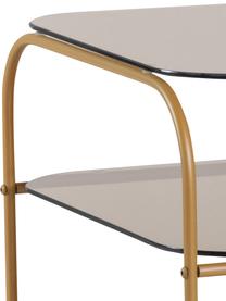Stolik pomocniczy ze szkła Echo, Stelaż: metal powlekany, Brązowy, odcienie bursztynowego, S 41 x W 42 cm