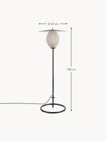 Lámpara de pie pequeña para exterior Satellite, Pantalla: chapa de acero, revestida, Cable: plástico, Blanco, negro, Al 128 cm