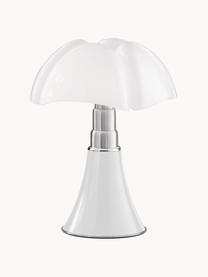 Mobilna lampa stołowa LED z funkcją przyciemniania Pipistrello, Stelaż: metal, aluminium, lakiero, Biały, błyszczący, Ø 27 x W 35 cm