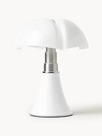 Lampada da tavolo portatile a LED con luce regolabile Pipistrello, Struttura: metallo, alluminio laccat, Bianco lucido, Ø 27 x Alt. 35 cm