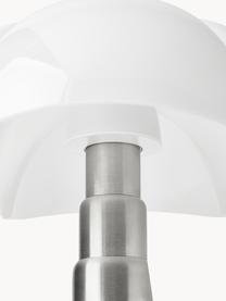 Lámpara de mesa LED regulable Pipistrello, portátil, Estructura: metal, aluminio pintado, Blanco brillante, Ø 27 x Al 35 cm