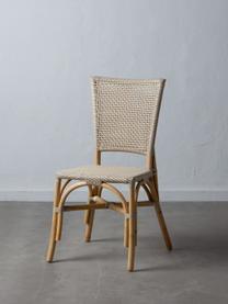 Sedia in rattan Ainara, Rattan con intreccio in polietilene, Beige, Larg. 54 x Prof. 44 cm