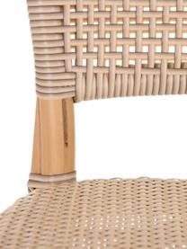 Krzesło z rattanu Ainara, Rattan ze splotem polypeel, Beżowy, S 54 x G 44 cm