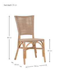 Sedia in rattan Ainara, Rattan con intreccio in polietilene, Beige, Larg. 54 x Prof. 44 cm