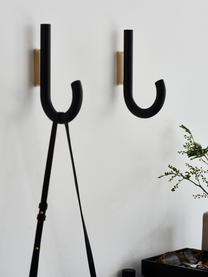 Colgador de madera de roble Umbrella, tamaños diferentes, Anclaje: acero recubierto, Negro, dorado, An 13 x Al 19 cm