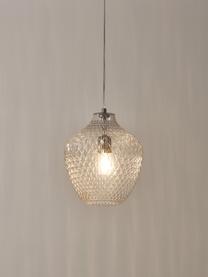 Lampa wisząca ze szkła Lee, Transparentny, odcienie chromu, Ø 27 x W 33 cm
