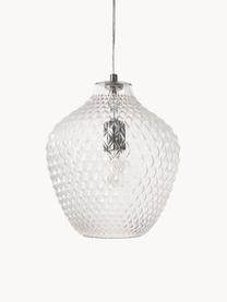 Petite suspension en verre Lee, Transparent, couleur chrome, Ø 27 x haut. 33 cm