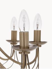 Lámpara de araña Maypole, Estructura: acero latón, Anclaje: acero, latón, Cable: plástico, Latón, Ø 60 x Al 50 cm