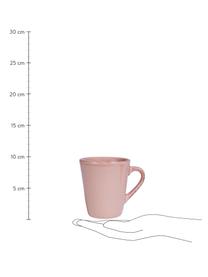 Tasse à café rustique Constance, 2 pièces, Grès cérame, Rose, larg. 9 x long. 11 cm