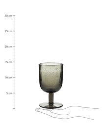 Ručne fúkané poháre na víno Leyla, 6 ks, Sklo, Sivá, priehľadná, Ø 8 x V 14 cm, 320 ml