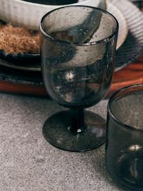 Ručne fúkané poháre na víno Leyla, 6 ks, Sklo, Sivá, priehľadná, Ø 8 x V 14 cm, 320 ml