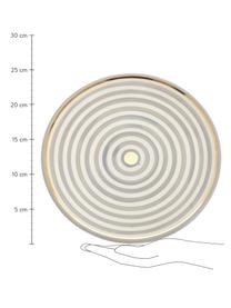 Plato llano artesanal Assiette, estilo marroquí, Cerámica, Gris claro, crema, oro, Ø 26 x Al 2 cm