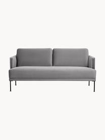 Zamatová pohovka Fluente (2-miestna), Zamatová sivá, Š 166 x H 85 cm