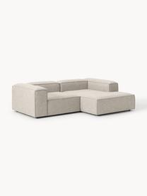 Narożna sofa modułowa z mieszanki lnu Lennon, Tapicerka: 50% wiskoza, 25% len, 15%, Nogi: tworzywo sztuczne Ten pro, Szara mieszanka lnu, S 238 x G 180 cm, prawostronna