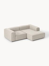 Narożna sofa modułowa z mieszanki lnu Lennon, Tapicerka: 50% wiskoza, 25% len, 15%, Nogi: tworzywo sztuczne Ten pro, Szara mieszanka lnu, S 238 x G 180 cm, prawostronna