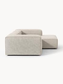 Narożna sofa modułowa z mieszanki lnu Lennon, Tapicerka: 50% wiskoza, 25% len, 15%, Nogi: tworzywo sztuczne Ten pro, Szara mieszanka lnu, S 238 x G 180 cm, prawostronna