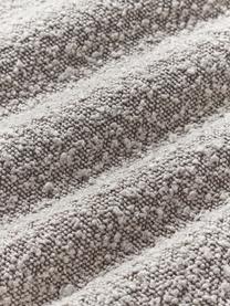 Bouclé bankkussen Lennon, Bekleding: 80% leer, 20% acryl, Bouclé taupe, B 70 x L 70 cm