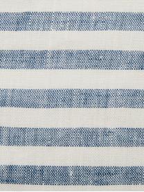 Gestreifter Leinen-Tischläufer Solami, Leinen, Hellblau, Weiß, 40 x 150 cm