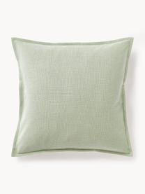 Copricuscino in cotone Vicky, 100% cotone, Verde salvia, Larg. 50 x Lung. 50 cm