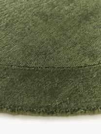 Kulatý koberec s nízkým vlasem Kari, 100 % polyester, certifikace GRS, Odstíny tmavě zelené, Ø 150 cm (velikost M)