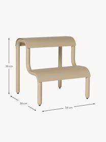 Tabouret en métal pour enfant Up Step, Métal, revêtement par poudre, Beige clair, larg. 34 x haut. 36 cm