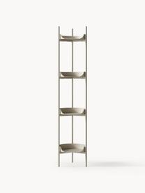 Scaffale slim in metallo Taru, Metallo verniciato a polvere, Beige chiaro opaco, Larg. 32 x Alt. 142 cm