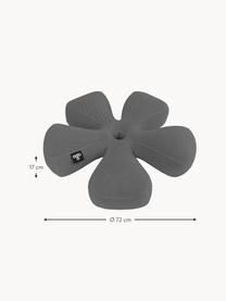 Puf artesanal pequeño para exterior Flower, Tapizado: 70% PAN + 30% PES, imperm, Gris oscuro, Ø 72 x Al 17 cm