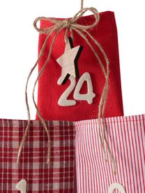 Adventní kalendář Edala, V 110 cm, Bavlna, polyesterová plsť, Červená, bílá, béžová, Š 29 cm, V 110 cm