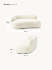 Teddy-Sofa Alba (2-Sitzer), Bezug: Teddy (100% Polyester) De, Gestell: Massives Fichtenholz, Bir, Teddy Off White, B 185 x T 114 cm, Rückenlehne rechts