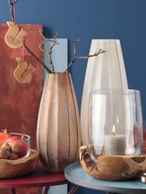 Duży ręcznie wykonany wazon ze szkła Ferrara, Szklanka, Brązowy, Ø 16 x W 35 cm
