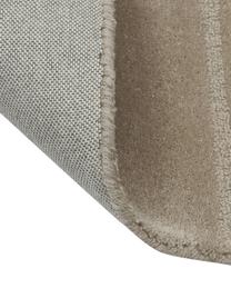 Wollen vloerkleed Alan in taupe, handgetuft, Onderzijde: 100% katoen Bij wollen vl, Taupe, met patroon, B 80 x L 150 cm (maat XS)