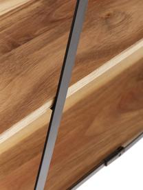 Etagere Serve mit Platten aus Akazienholz, Gestell: Metall, lackiert, Akazienholz, Schwarz, B 50 x H 54 cm