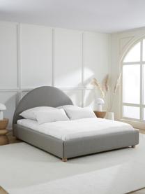 Cama tapizada Ebba, con espacio de almacenamiento, Tapizado: 100% polipropileno Alta r, Patas: metal con pintura en polv, Patas: madera de pino macizo Est, Tejido gris, An 140 x L 200 cm