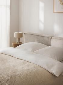 Čalouněná postel z manšestru Lennon, Světle béžová, Š 248 cm, D 243 cm (plocha k ležení 180 cm x 200 cm)