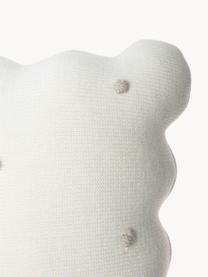 Coussin douillet en coton brodé à la main Biscuit, Blanc cassé, beige clair, larg. 25 x long. 35 cm