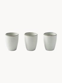 Tazas originales artesanales Nordic Sand, 6 uds., Cerámica de gres, Gris claro jaspeado, Ø 8 x Al 10 cm, 250 ml