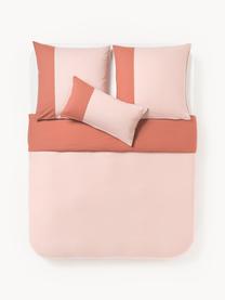 Funda nórdica de algodón Harvey, Terracota, rosa pálido, Cama 90 cm (155 x 220 cm)