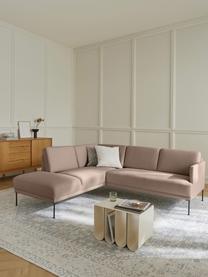 Ecksofa Fluente, Bezug: 100 % Polyester Der strap, Gestell: Massives Kiefernholz, Webstoff Taupe, B 221 x T 200 cm, Eckteil links