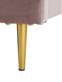 Cama tapizada en terciopelo Glamour, Estructura: madera de pino maciza, Patas: metal latón, Tapizado: terciopelo (poliéster) Al, Terciopelo rosa, 160 x 200 cm