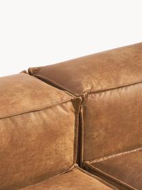 Modulares XL-Ecksofa Lennon aus recyceltem Leder, Bezug: Recyceltes Leder (70 % Le, Gestell: Massives Holz, Sperrholz, Leder Braun, B 329 x T 269 cm, Eckteil links