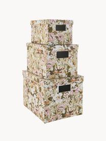 Set de cajas Rose, 3 uds., Tejido de papel, Multicolor, Set de diferentes tamaños