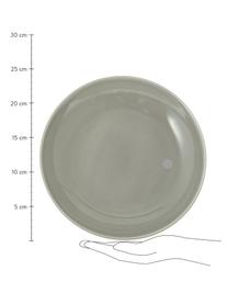 Porzellan-Suppenteller Kolibri in Grau glänzend, 6 Stück, Porzellan, Grau, Ø 24 cm